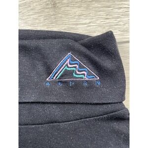 Vintage CRAZY SHIRT Ski Aspen Colorado Mock Neck Shirt Black Mens Large 80s